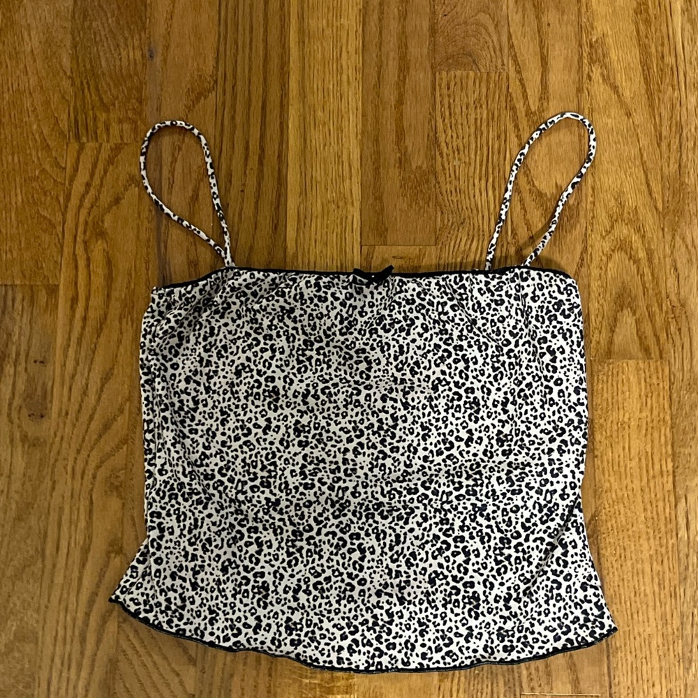 Bershka Leopard Print Spaghetti Strap Top